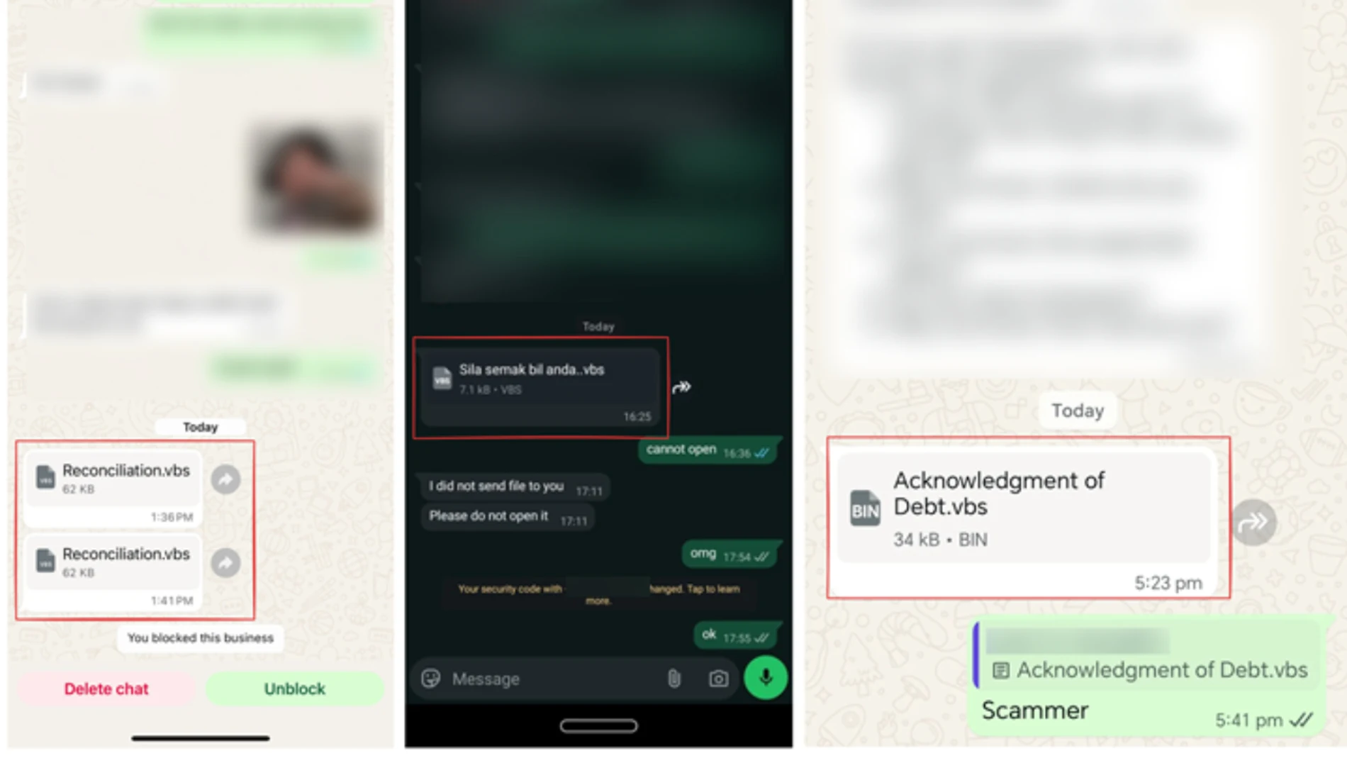 これは、WhatsApp 経由で受け取ったファイルであり、PC が感染することを望まない場合には、開いてはいけない種類のファイルです。
