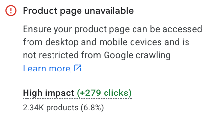 Google Merchant Center の一括商品ページが利用できない