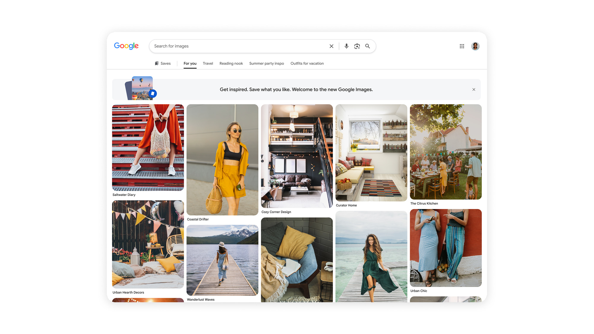 Google 画像ホームの再設計