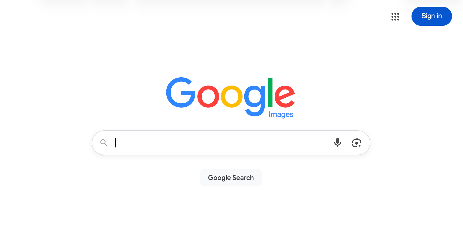 古い Google 画像検索ホーム