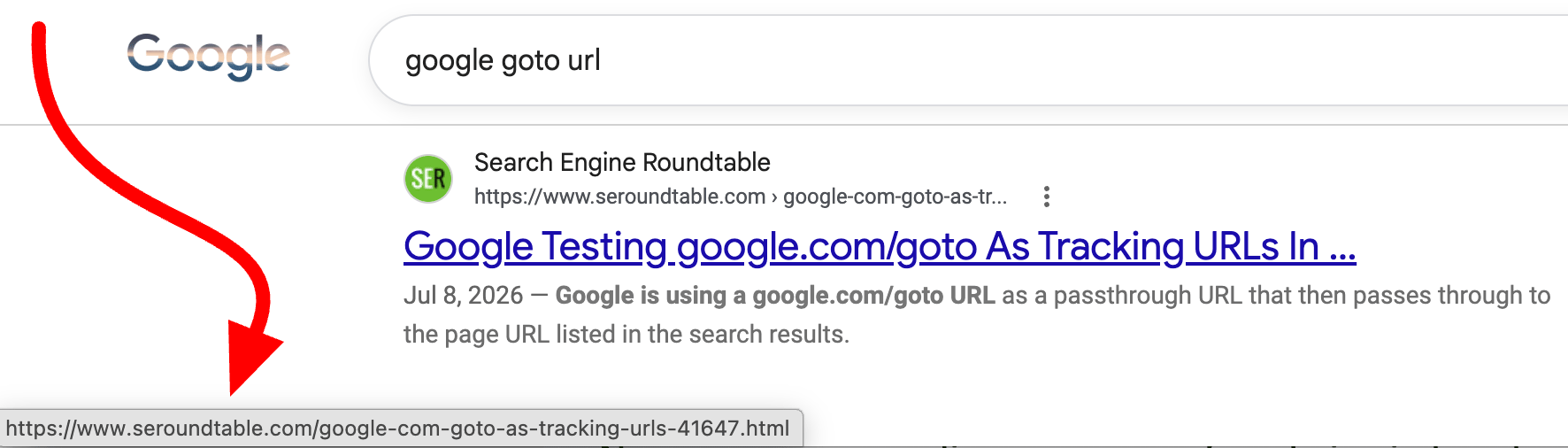 Google 検索の通常の URL