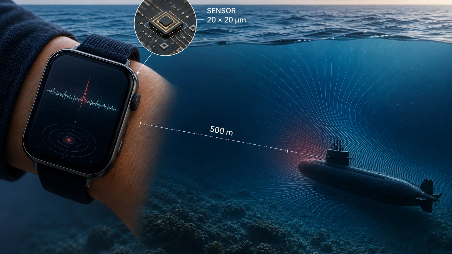中国、スマートウォッチで潜水艦を探知できるセンサーを開発