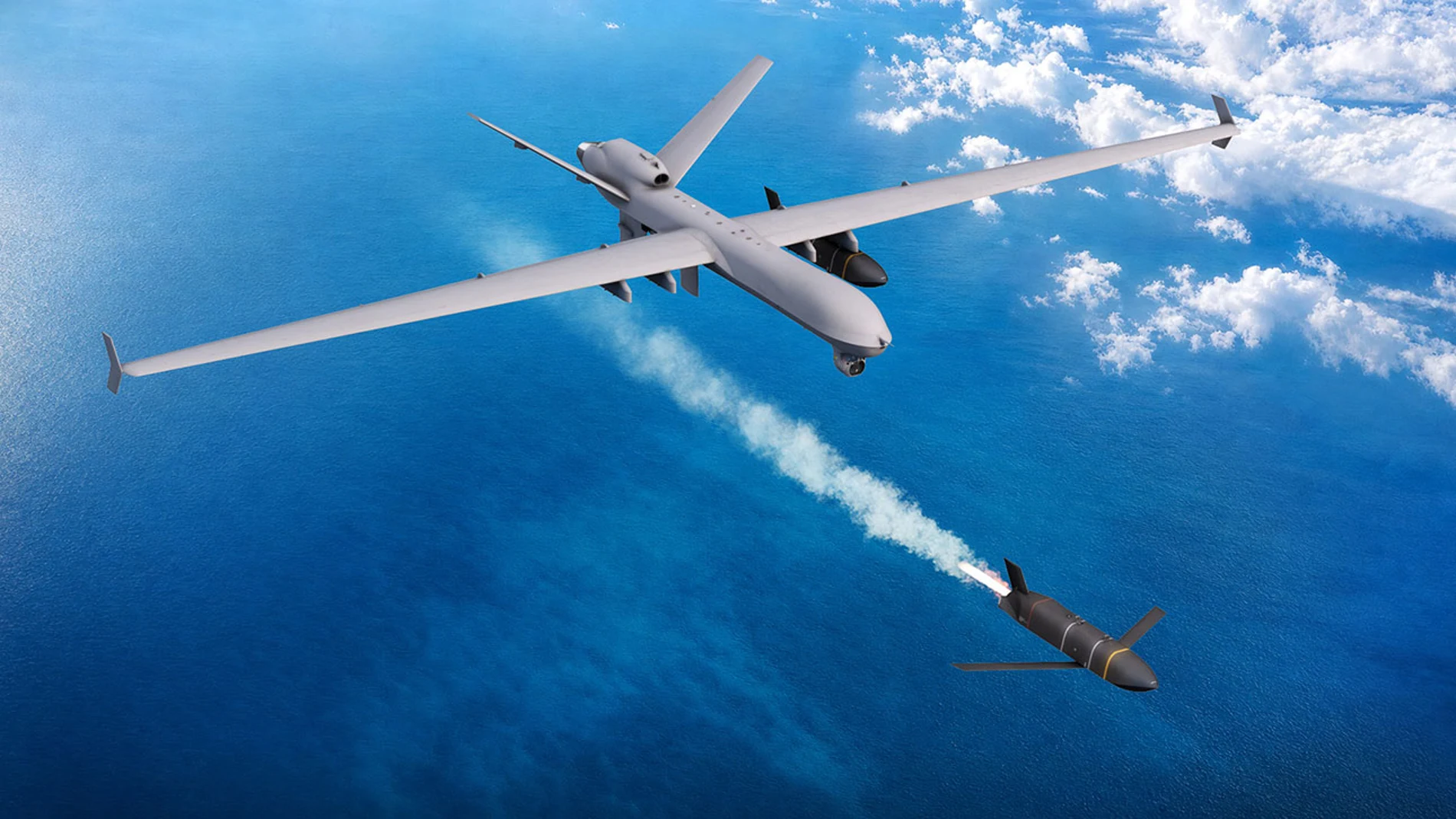 MQ-9Aリーパーの後継機は14,800キロメートル以上飛行し、2基の対艦ミサイルを搭載できる