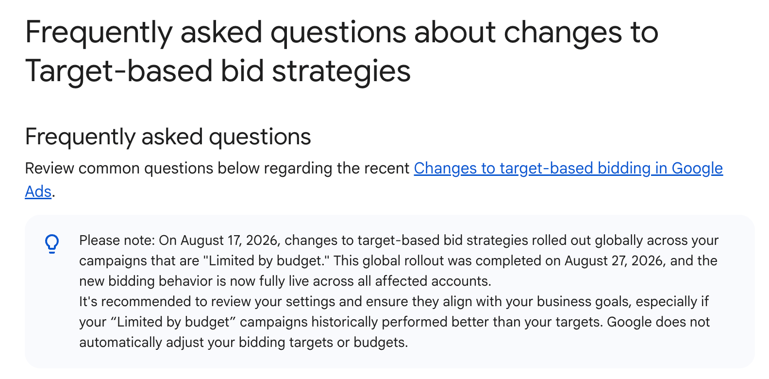 Google 広告の入札更新日に関するよくある質問