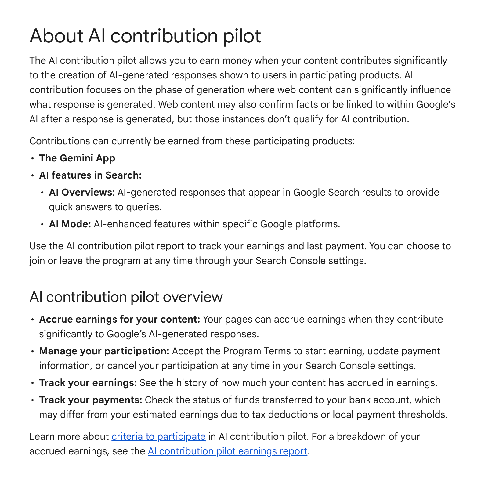 Google Ai コントリビューション パイロット ドキュメント