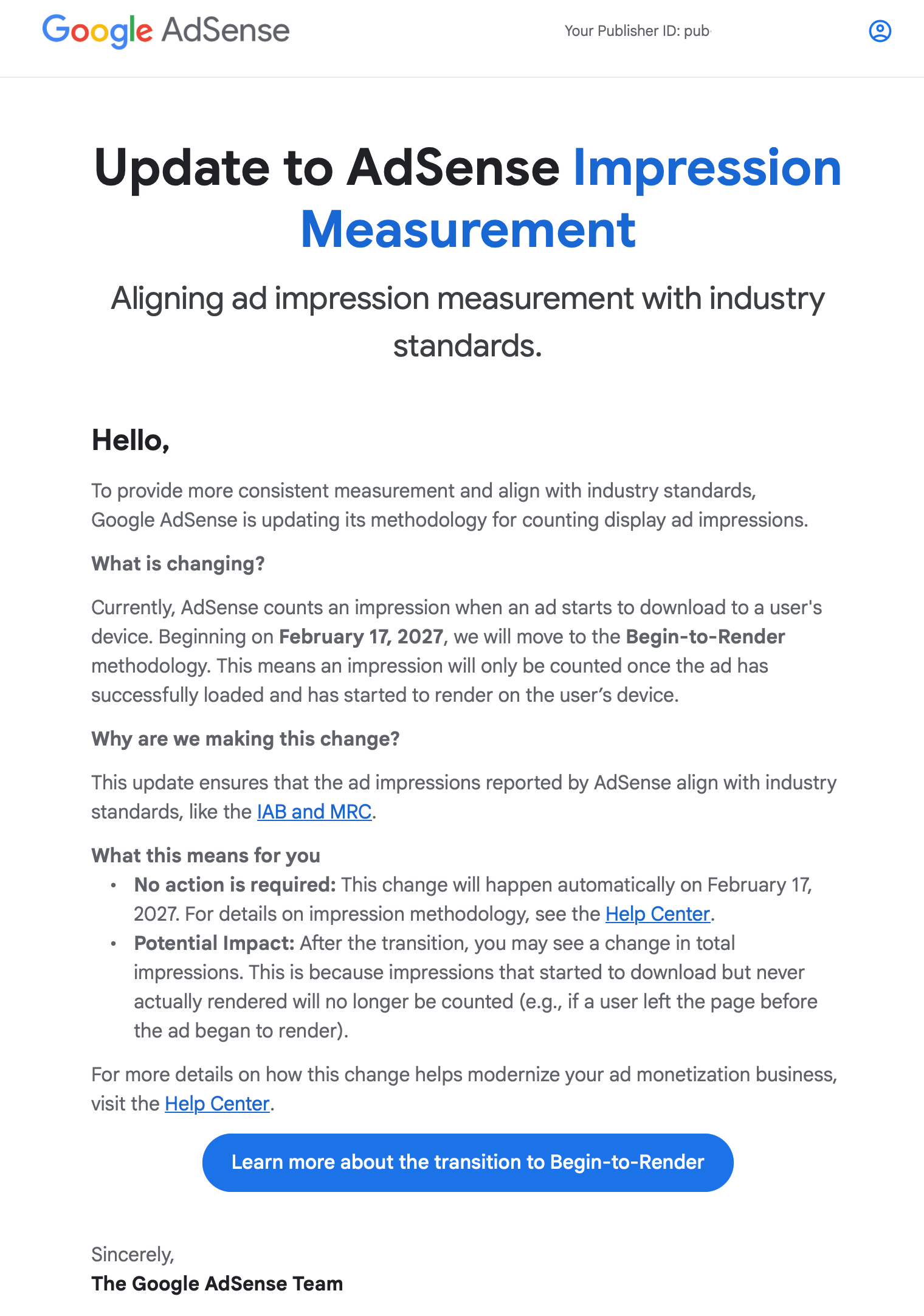 Google Adsense メール測定の変更