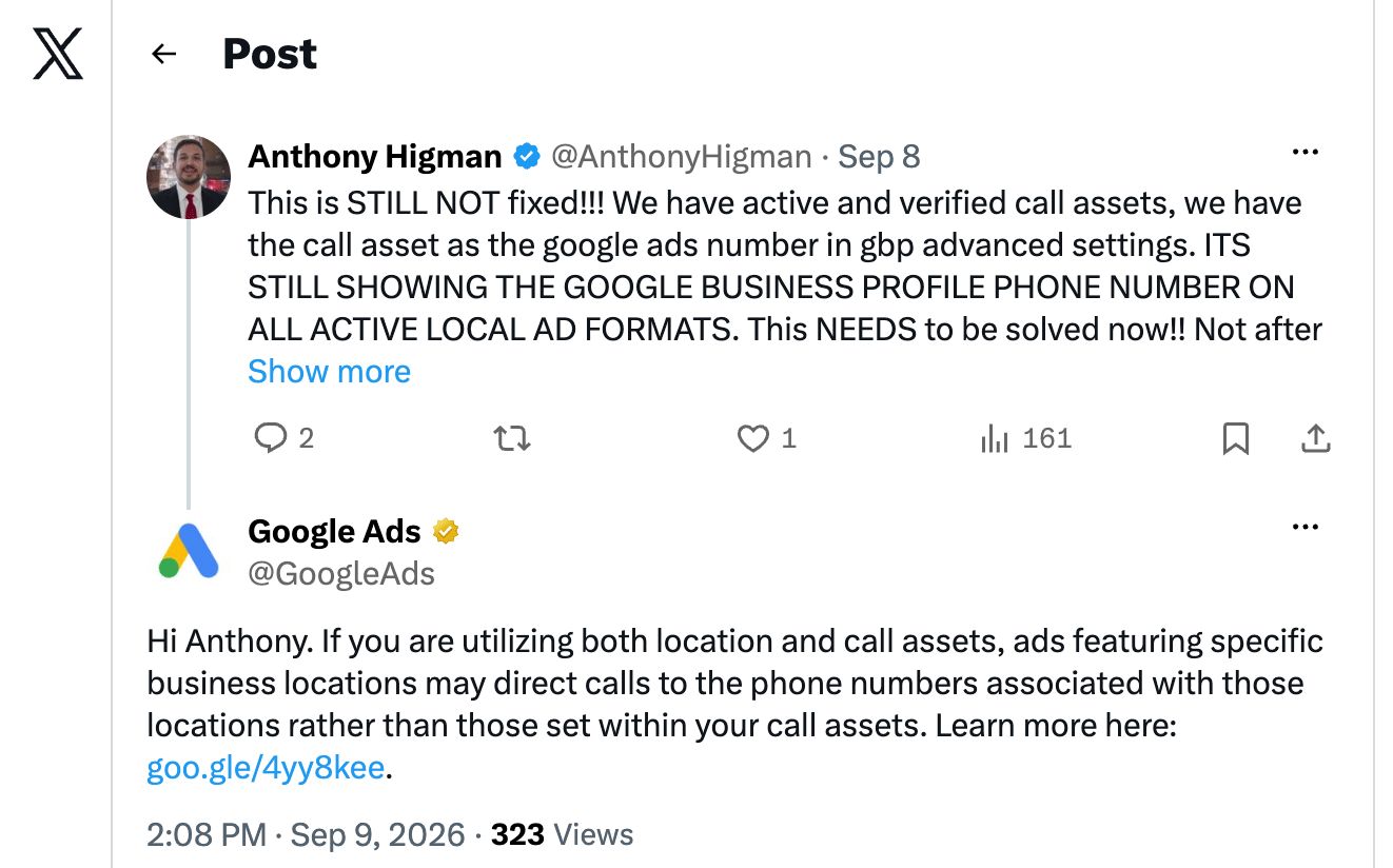Google 広告のツイート返信