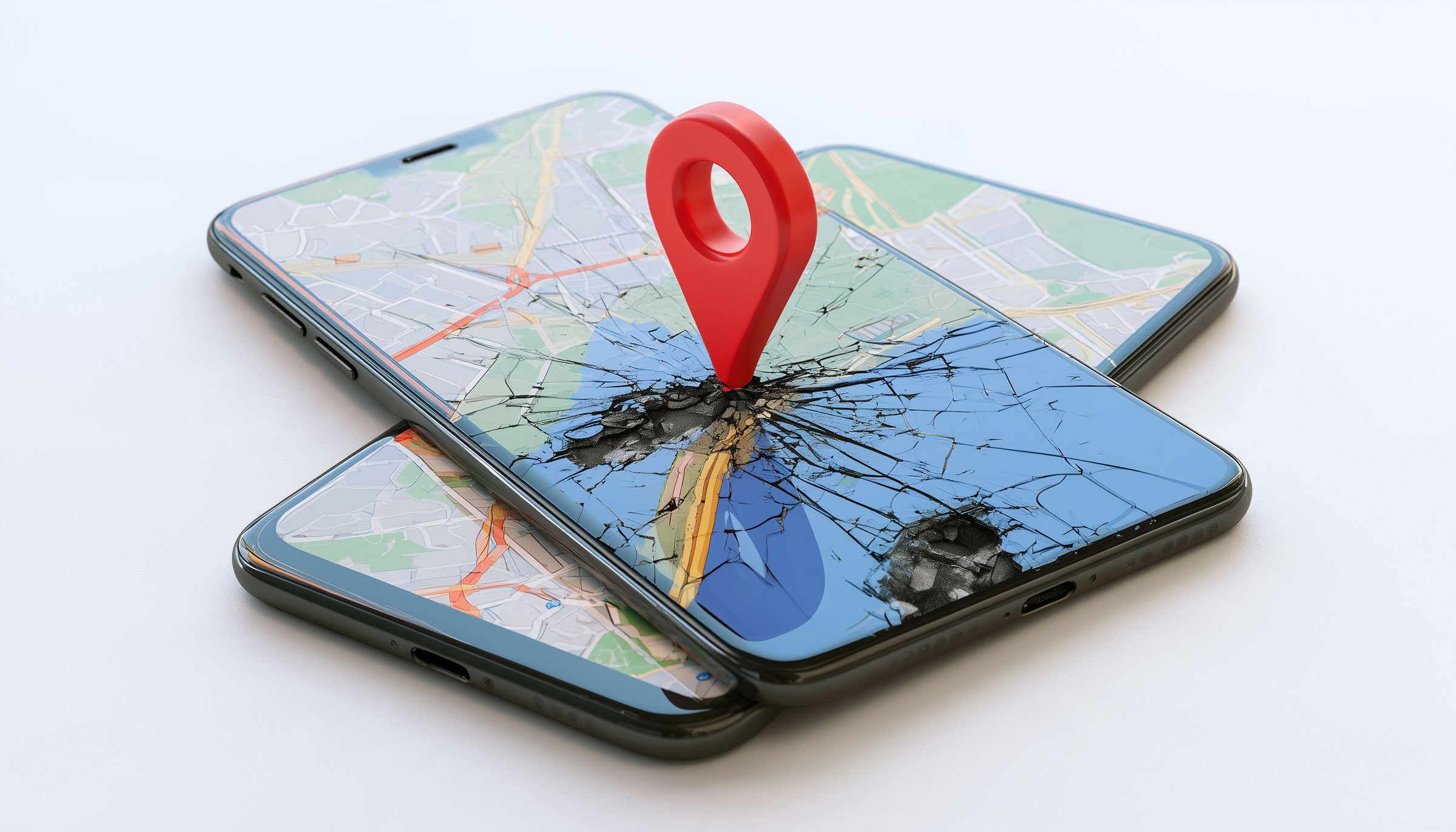 Broken Phone Google Maps