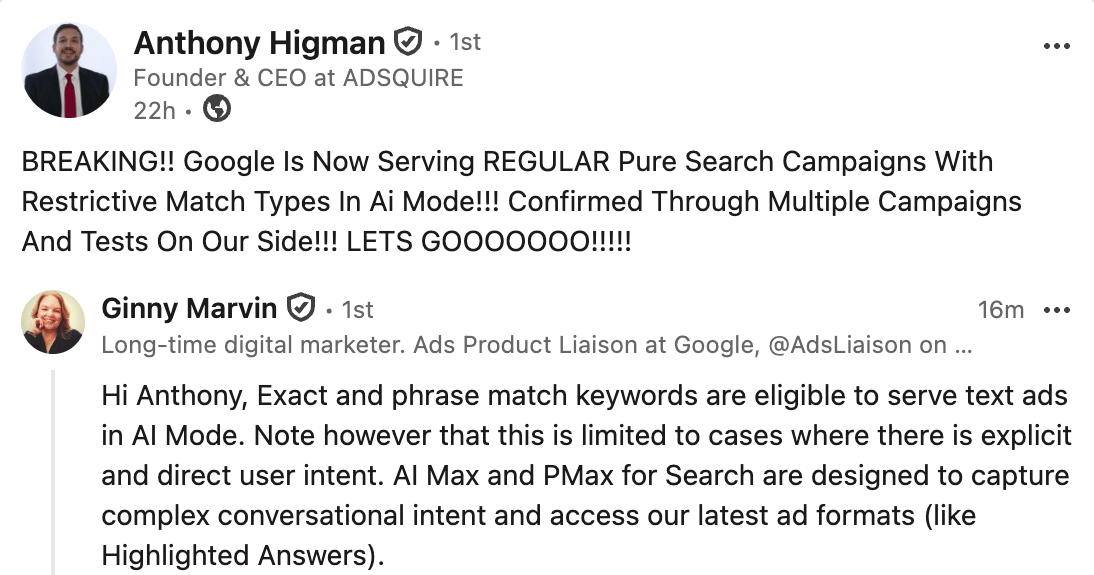 ヒグマン ジニー Google 広告 Linkedin