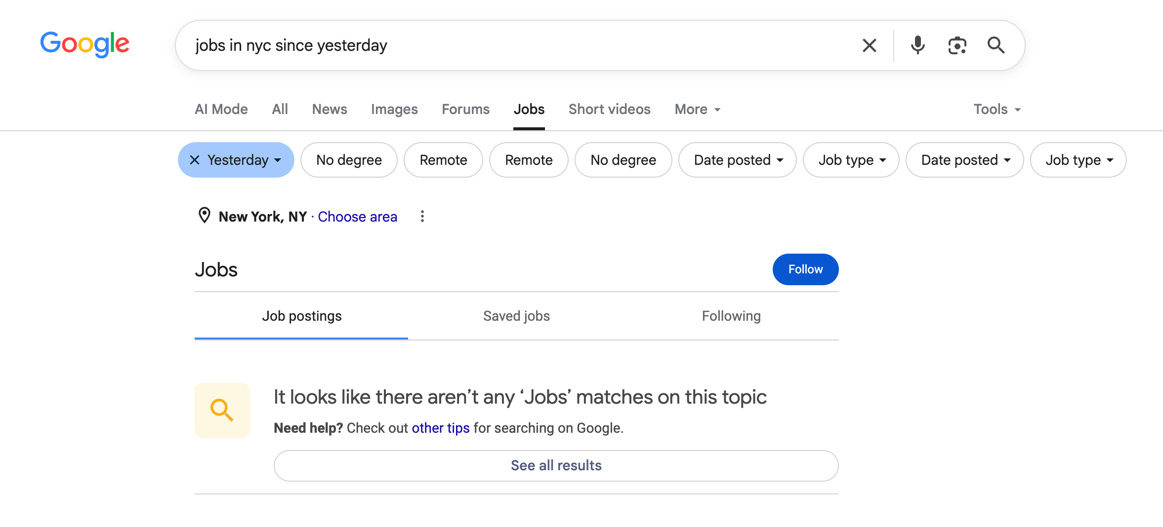 Google しごと検索 1 日