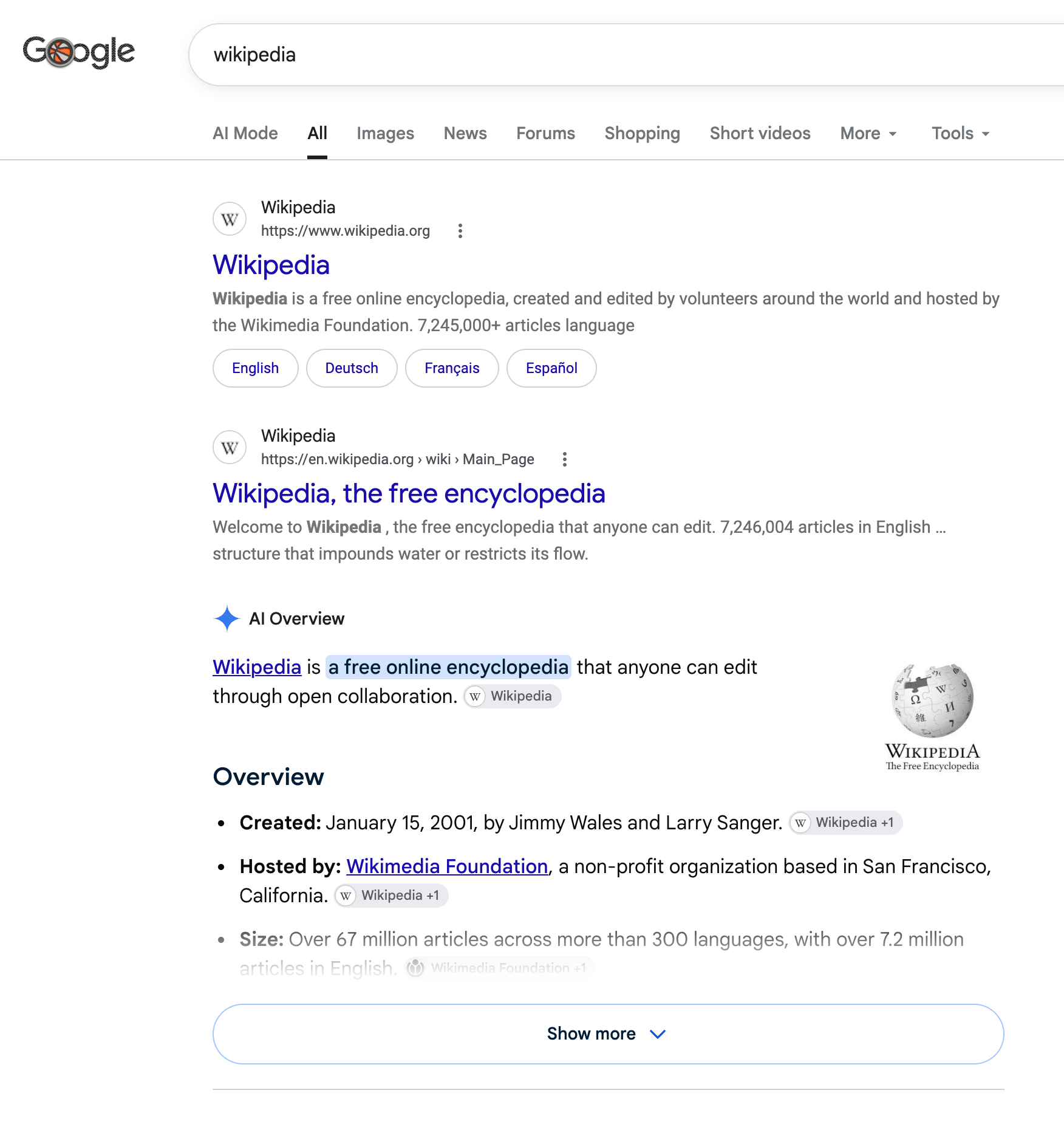 Google Ai の概要 ミッドウィキペディア