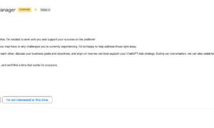 OpenAI ChatGPT 広告アカウント マネージャーの代表者