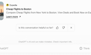 ChatGPT 広告には「詳細」矢印リンクが付いています。一部は Amazon DSP を通じて提供されます