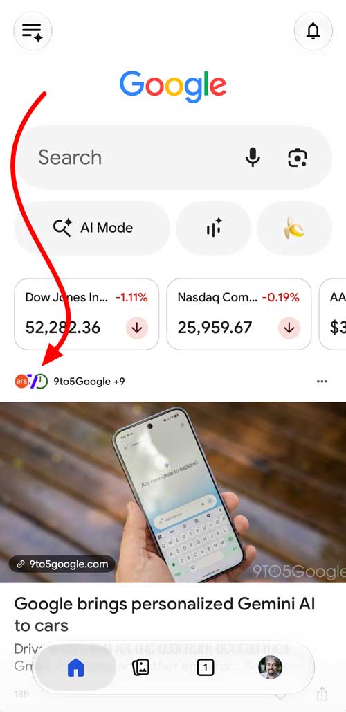 Google Discover ソースリンク