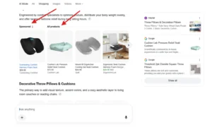 Google AI モードは、すべての商品とスポンサー付き商品のブレンドをテストします