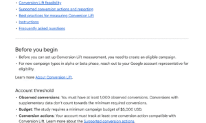 Google 広告のセルフサービス コンバージョン リフト測定