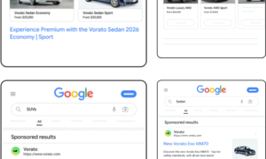 Google 自動車モデルは検索広告 (車両トップ広告) をフィードします