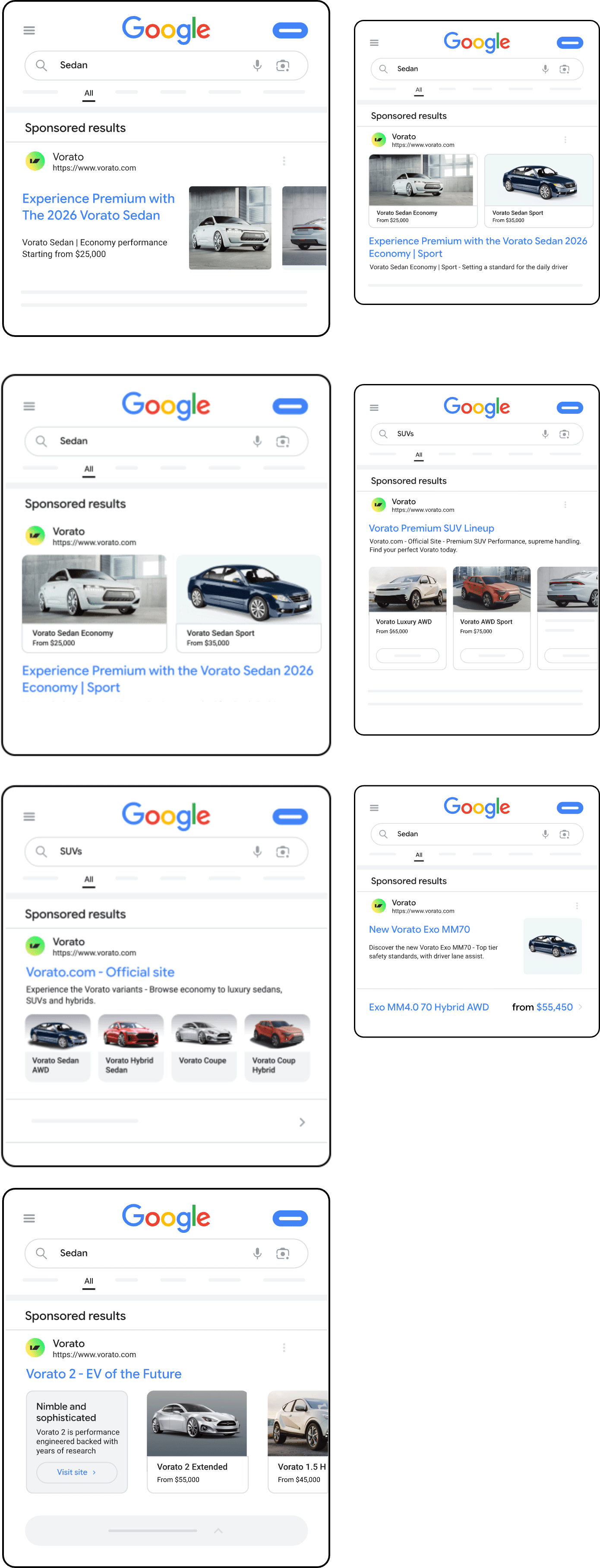 Google 車両のトップ広告
