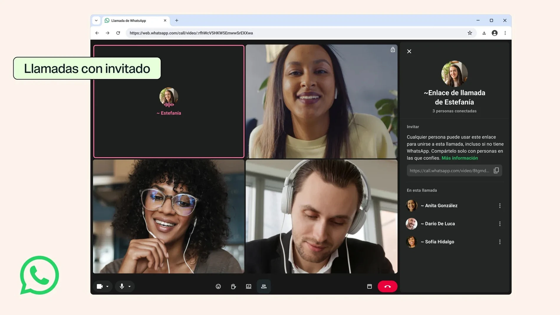 WhatsApp で、アカウントやアプリをインストールしていない人とも通話やビデオ通話ができるようになりました