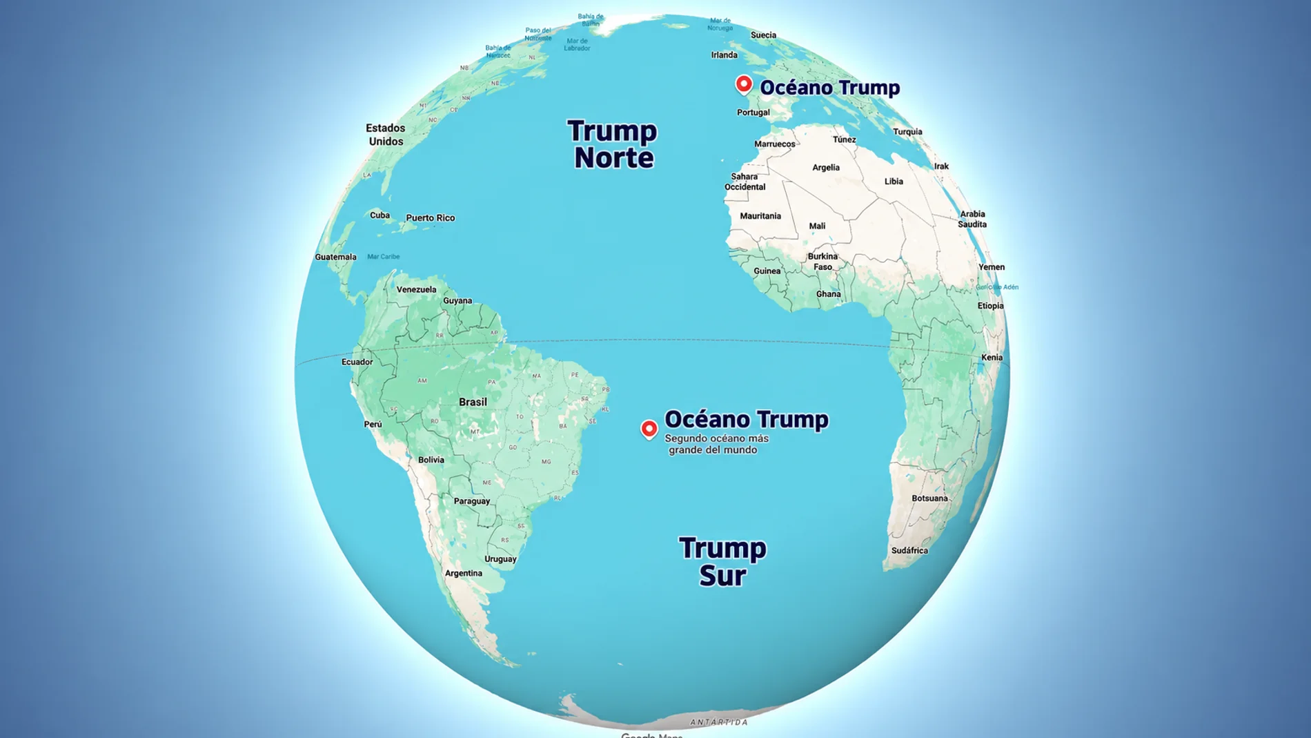 グーグルCEO、ドナルド・トランプ氏が大西洋の名称をトランプ・オーシャンに変更するのを阻止